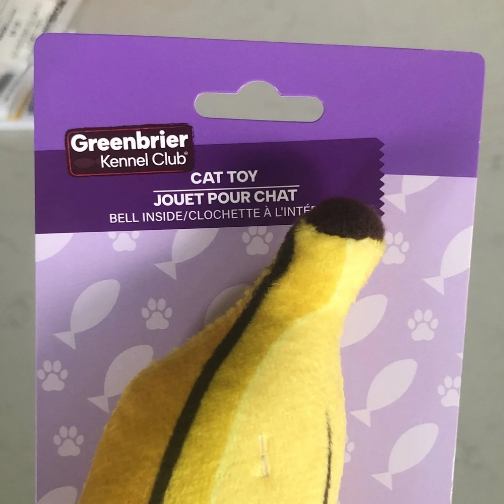 Greenbrier Yellow Banana Cat Kicker Toy with Bell